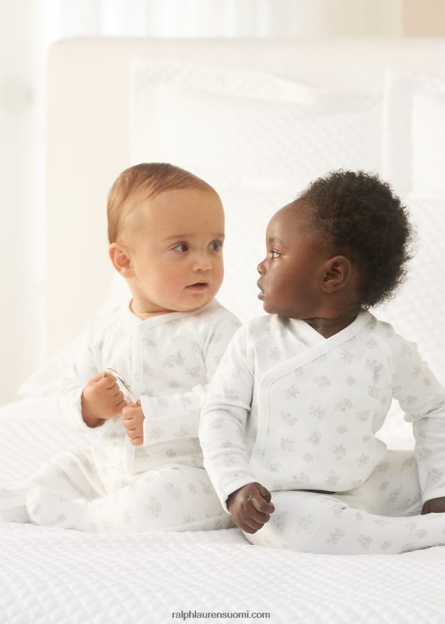 Ralph Lauren vauva karhukuvioinen puuvillapusero ja housutsetti 0Z24ZR7797 harmaa multi