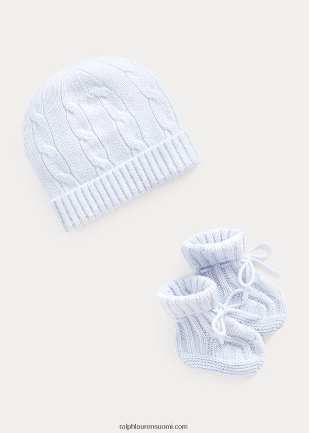 Ralph Lauren vauva kashmir pipo & bootie setti 0Z24ZR8037 helmensininen