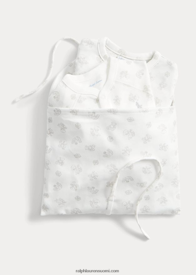 Ralph Lauren vauva puuvillainen 3-osainen lahjasetti 0Z24ZR7834 kvartsi kanerva multi