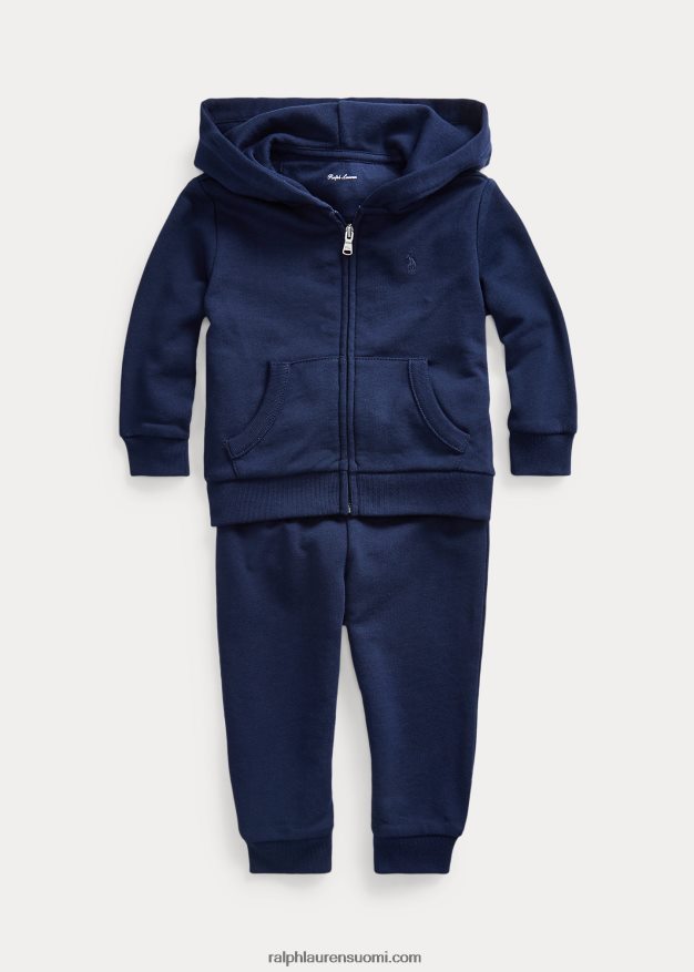 Ralph Lauren vauva ranskalainen froteehuppari ja housutsetti 0Z24ZR7780 hienostunut laivasto