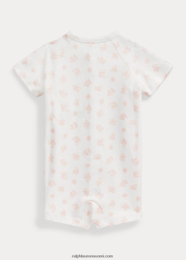 Ralph Lauren vauva karhu-print orgaaninen lukitus shortall 0Z24ZR8151 pinkki multi