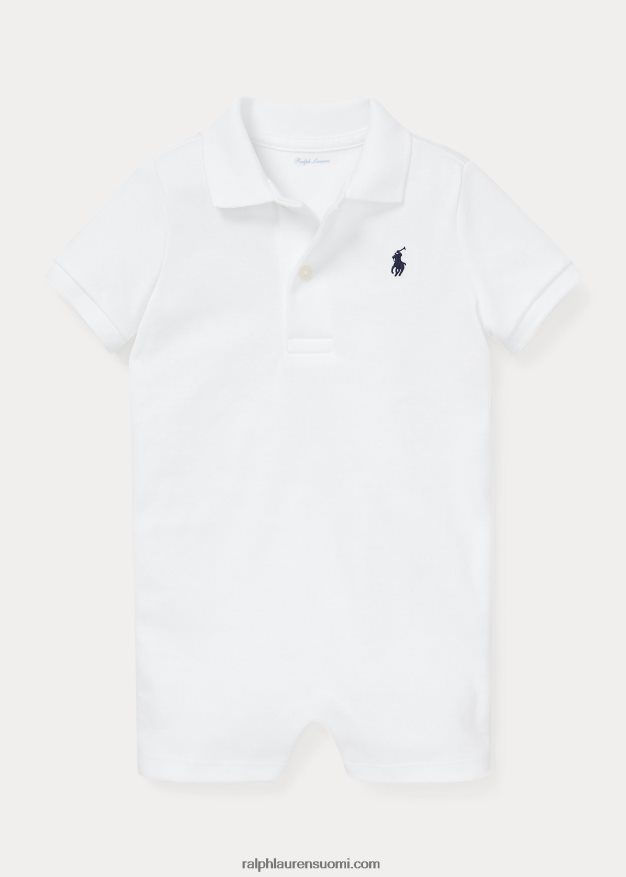 Ralph Lauren vauva pehmeä puuvillainen poolo shortsit 0Z24ZR7657 valkoinen
