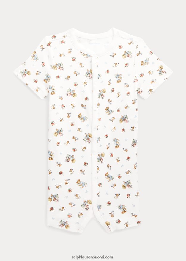 Ralph Lauren vauva poolokarhu puuvillakupla shortall 0Z24ZR10018 valkoinen multi