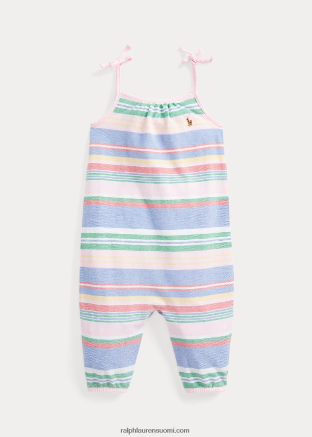 Ralph Lauren vauva raidallinen puuvillaverkkohousu 0Z24ZR7692 vihreä multi