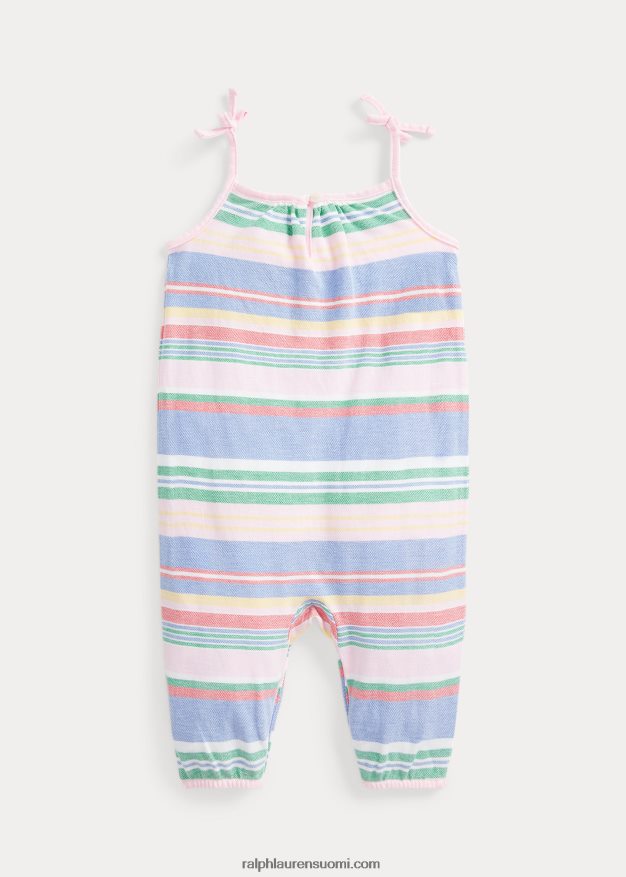Ralph Lauren vauva raidallinen puuvillaverkkohousu 0Z24ZR7692 vihreä multi