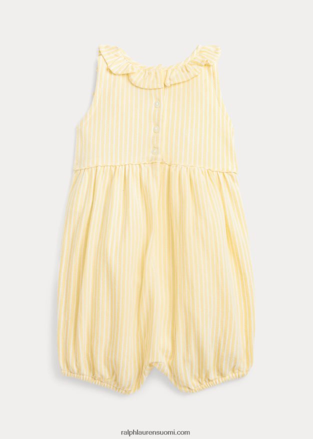 Ralph Lauren vauva raidallinen röyhelöverkkokupla shortall 0Z24ZR7678 maissinkeltainen multi