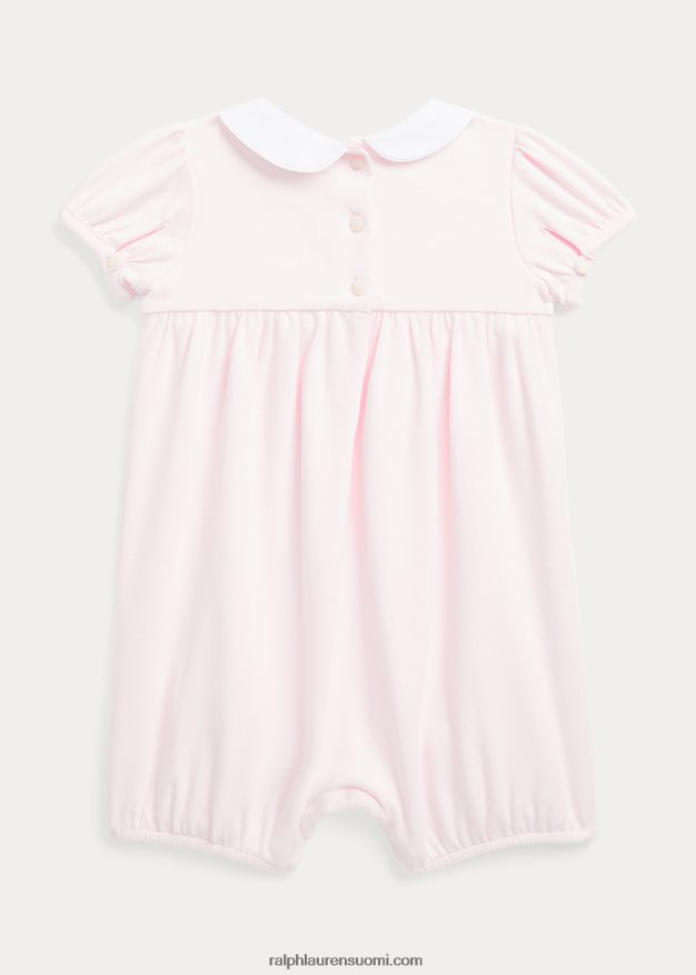 Ralph Lauren vauva smocked puuvillakupla shortall 0Z24ZR7686 herkkä pinkki