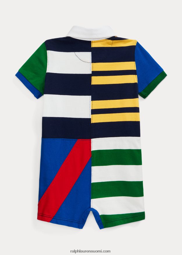 Ralph Lauren vauva tilkkupuuvillainen rugby shortall 0Z24ZR8146 newport navy multi