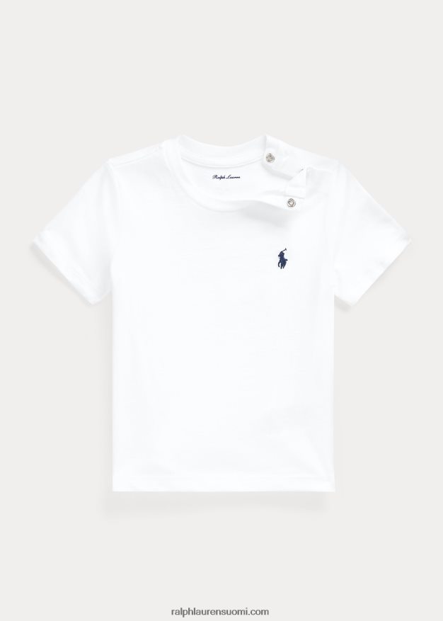 Ralph Lauren vauva crewneck puuvillatrikoosta 0Z24ZR7884 valkoinen