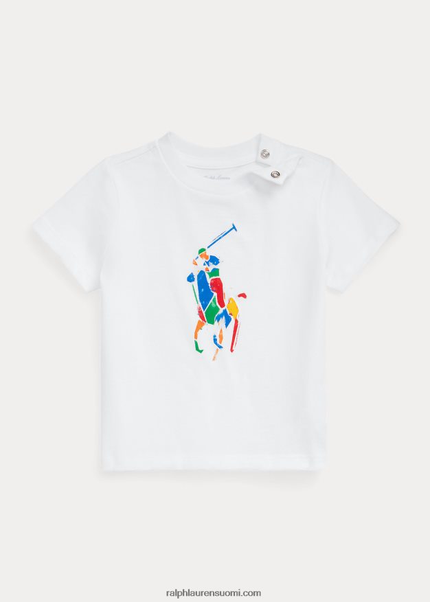Ralph Lauren vauva iso poni puuvillajersey t-paita 0Z24ZR8259 valkoinen