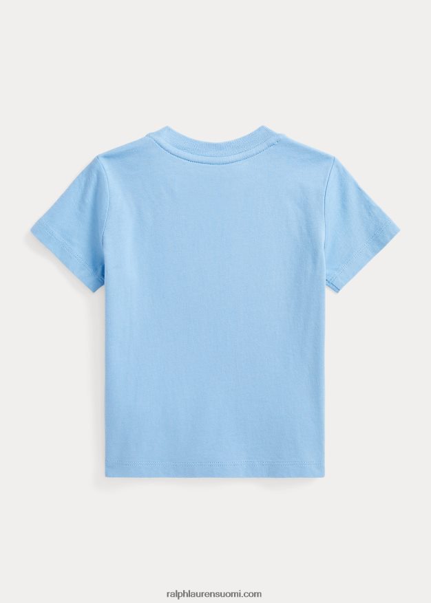 Ralph Lauren vauva iso ponilogoinen puuvillainen trikoopaita 0Z24ZR7880 puuterinsininen