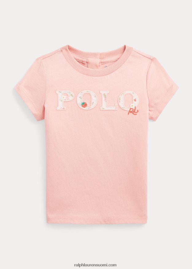 Ralph Lauren vauva kukka-logoinen puuvillatrikoopaita 0Z24ZR7883 adirondack ruusu