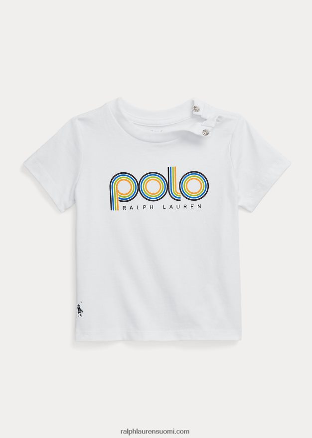 Ralph Lauren vauva logolla puuvillatrikoo 0Z24ZR7881 valkoinen