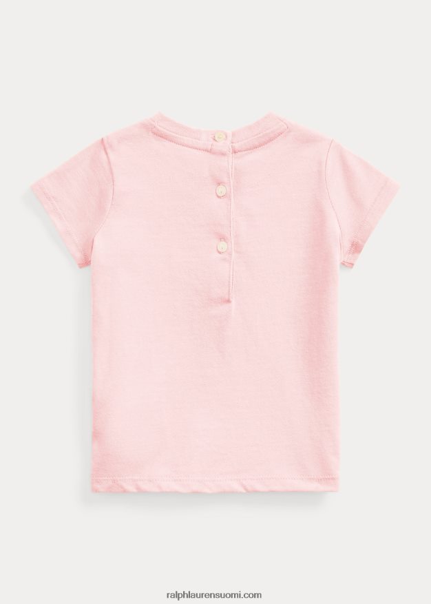 Ralph Lauren vauva logolla puuvillatrikoo 0Z24ZR8261 ripaus vaaleanpunaista