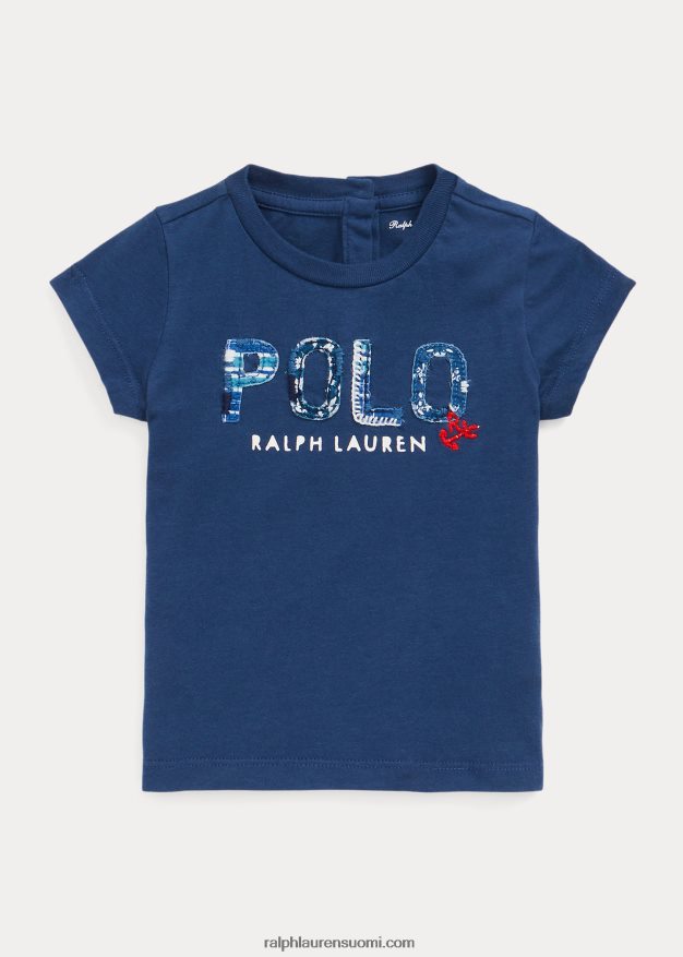 Ralph Lauren vauva logolla puuvillatrikoo 0Z24ZR8263 maalaismainen laivasto