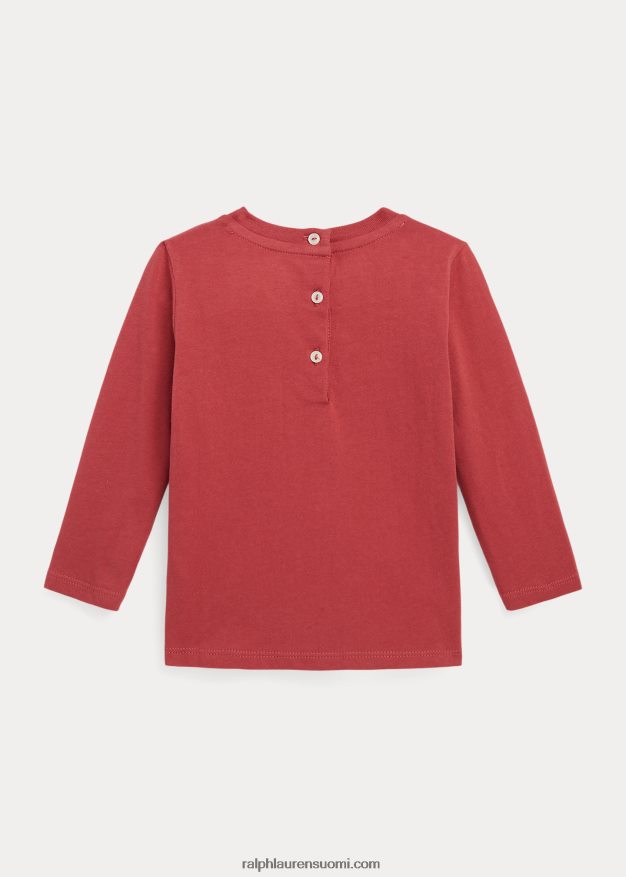 Ralph Lauren vauva puuvillajersey pitkähihainen t-paita 0Z24ZR8276 Chili