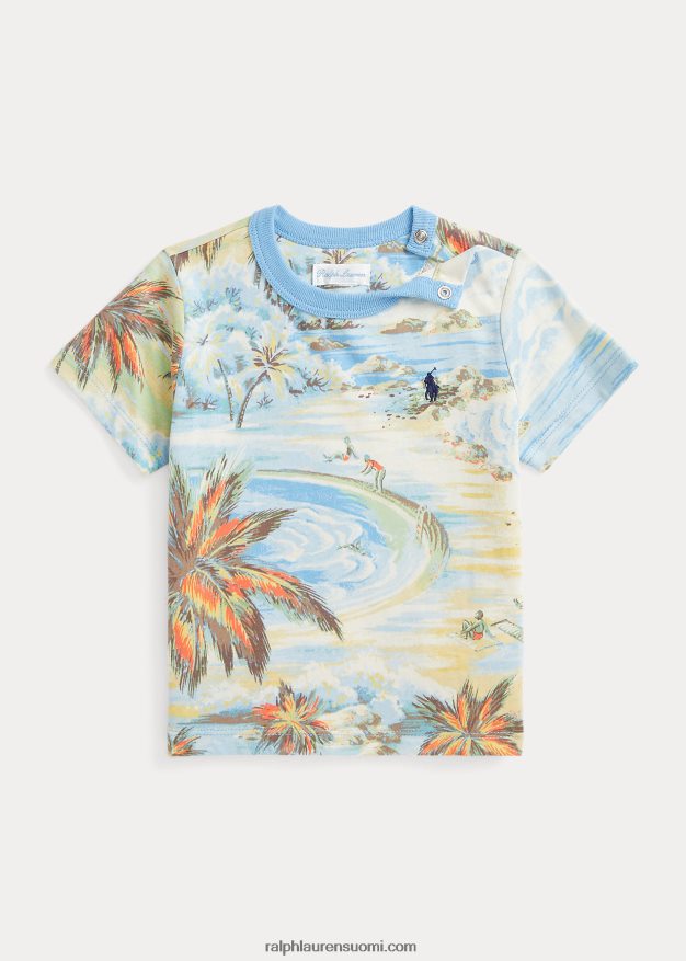 Ralph Lauren vauva trooppinen printti puuvillatrikoo 0Z24ZR7882 havaijilainen rantabasaari