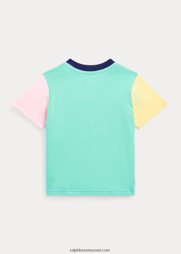 Ralph Lauren vauva värillinen puuvillainen tasku T-paita 0Z24ZR8274 satamasaari sininen multi
