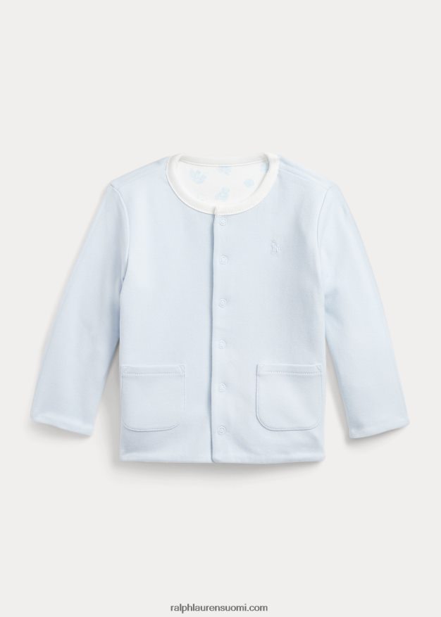 Ralph Lauren vauva käännettävä puuvillainen interlock-takki 0Z24ZR8332 berylinsininen