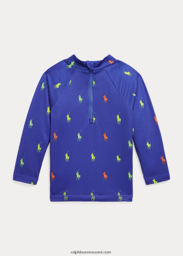 Ralph Lauren vauva polo pony suorituskyky jersey rash vartija 0Z24ZR7951 kuninkaallinen schiffli-printti