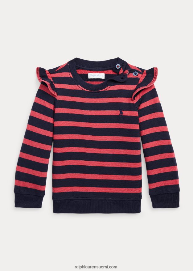 Ralph Lauren vauva raidallinen röyhelö spa froteepaita 0Z24ZR8304 chilipippuri multi